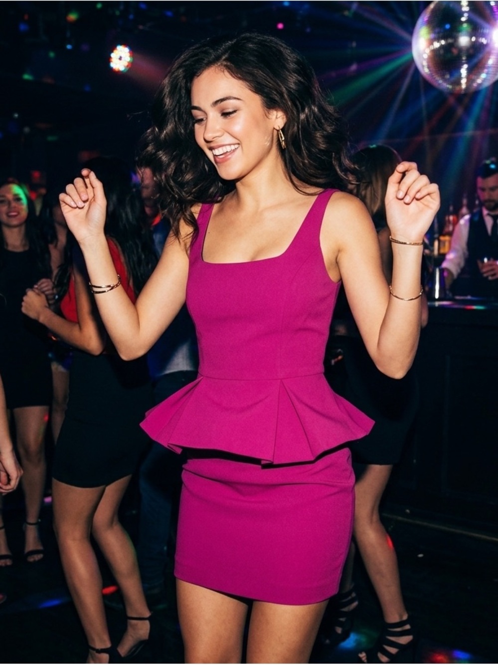 NWT Robert Rodriguez Fuchsia Peplum Mini Dress - Size 10